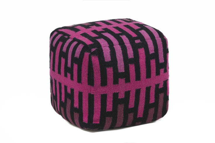 media image for hand knitted contemporary wool pouf purple design by chandra rugs 1 1 251