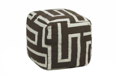 product image of hand knitted contemporary wool pouf brown design by chandra rugs 1 1 560