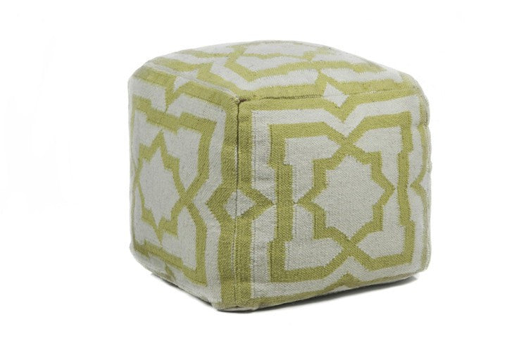 media image for hand knitted contemporary wool pouf yellow design by chandra rugs 1 246