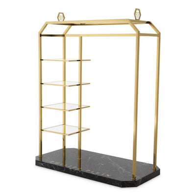 product image of Couture Gold Finish Faux Marble Black Clothing Stand 1 529