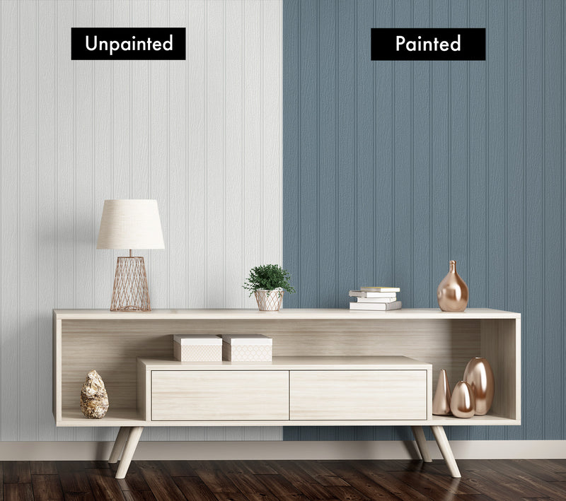 media image for Faux Beadboard Paintable Peel & Stick Wallpaper in Off-White 240