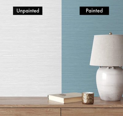 product image for Faux Grasscloth Paintable Peel & Stick Wallpaper in Off-White 8