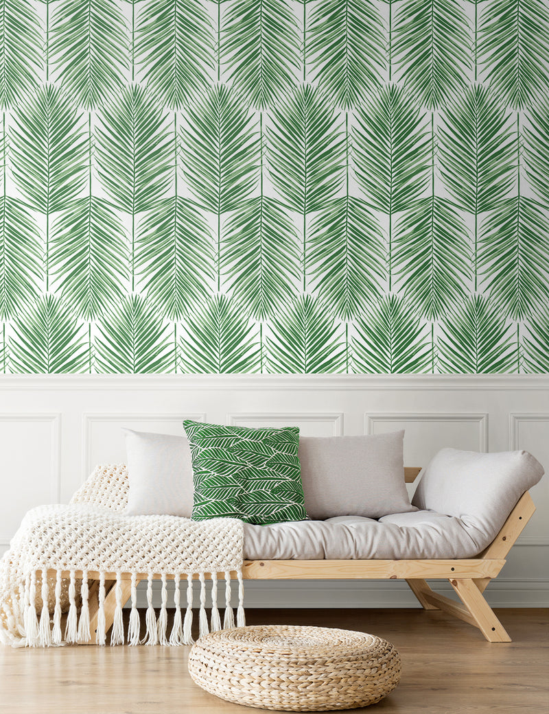 media image for Paradise Palm Prepasted Wallpaper in Greenery by Seabrook 253