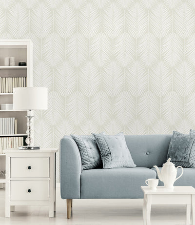 product image for Palm Silhouette Prepasted Wallpaper in Sea Salt 4