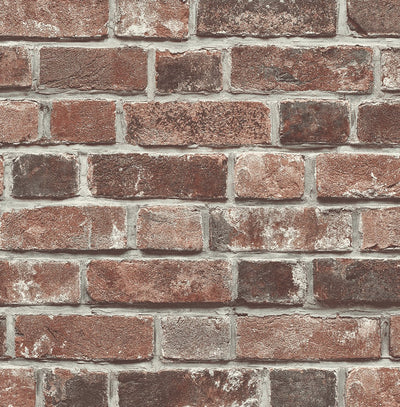 product image for Faux Red Brick Prepasted Wallpaper in Red/Charcoal by Seabrook 97