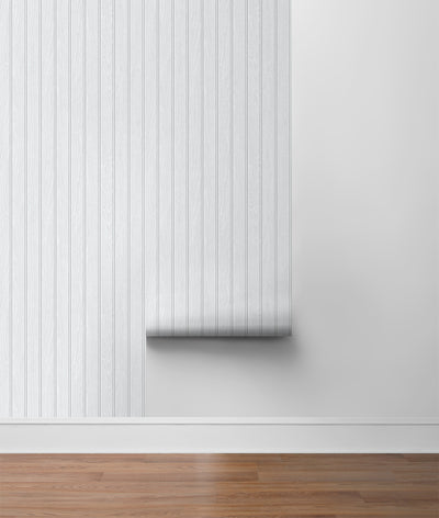 product image for Faux Beadboard Prepasted Wallpaper in Pearl Grey by Seabrook 76