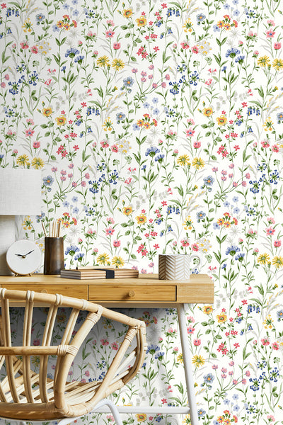 product image for Wildflowers Prepasted Wallpaper in Multi by Seabrook 9