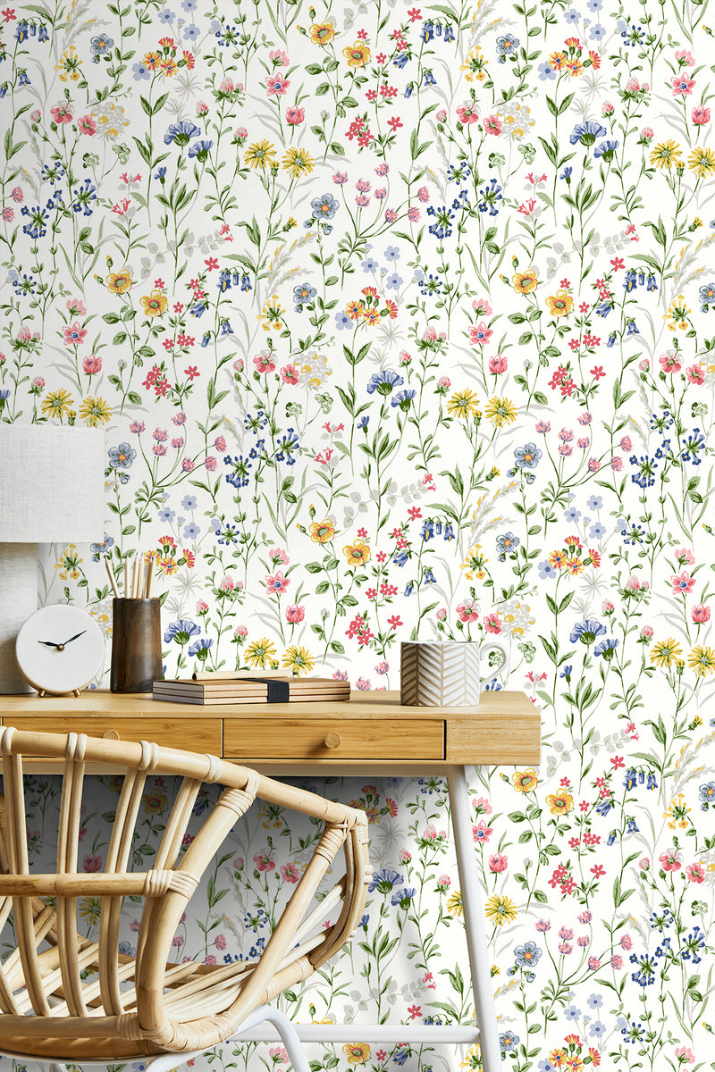media image for Wildflowers Prepasted Wallpaper in Multi by Seabrook 243