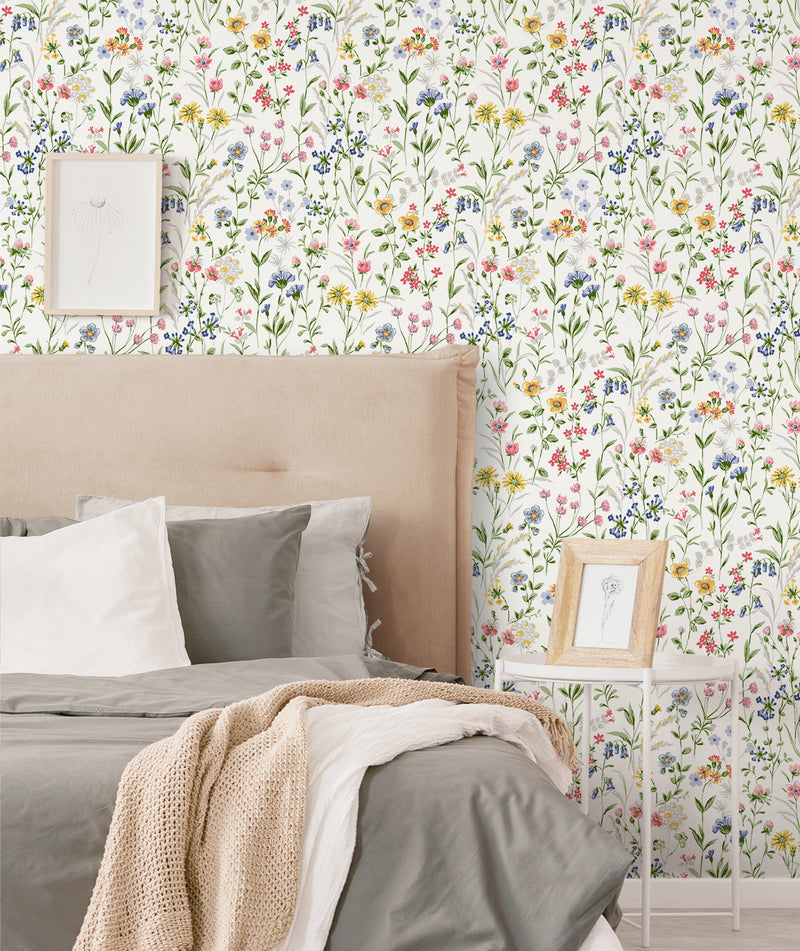 media image for Wildflowers Prepasted Wallpaper in Multi by Seabrook 224