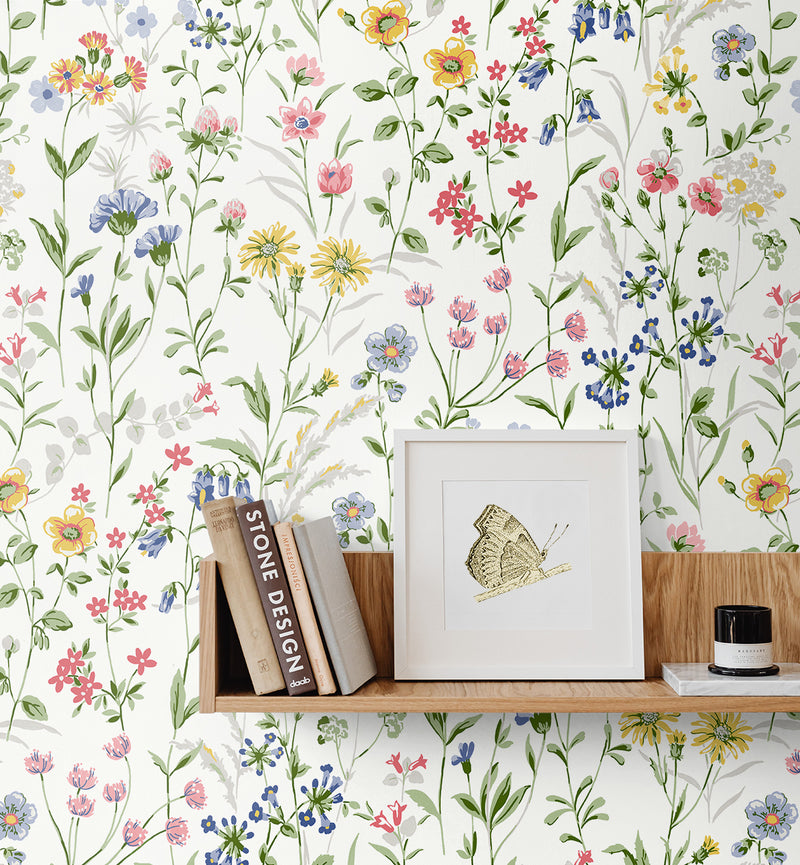 media image for Wildflowers Prepasted Wallpaper in Multi by Seabrook 24