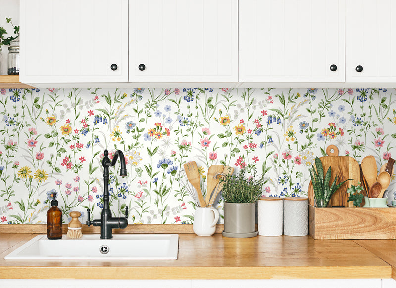 media image for Wildflowers Prepasted Wallpaper in Multi by Seabrook 239