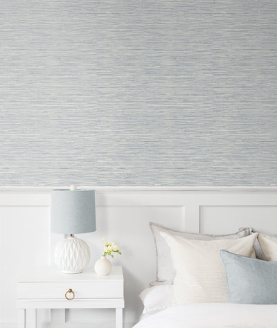 product image for Southport Faux Grasscloth Prepasted Wallpaper in Dove Grey & Bluestone 26