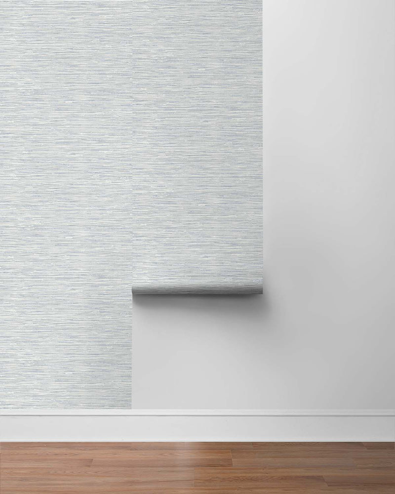 media image for Southport Faux Grasscloth Prepasted Wallpaper in Dove Grey & Bluestone 243