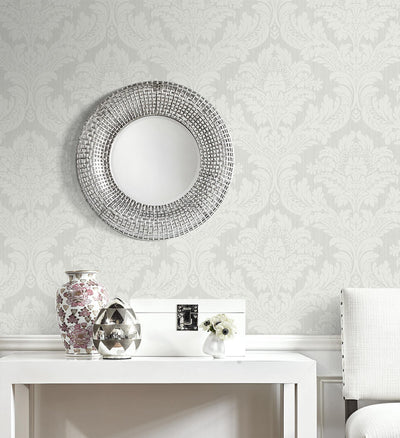 product image for Genevieve Damask Wallpaper in Morning Mist 51