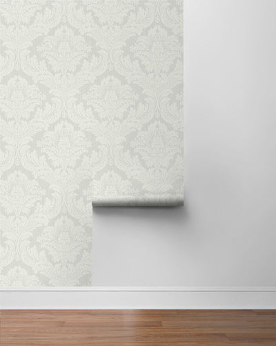 product image for Genevieve Damask Wallpaper in Morning Mist 85