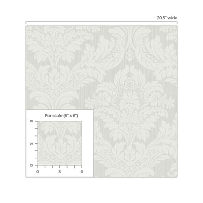 product image for Genevieve Damask Wallpaper in Morning Mist 58