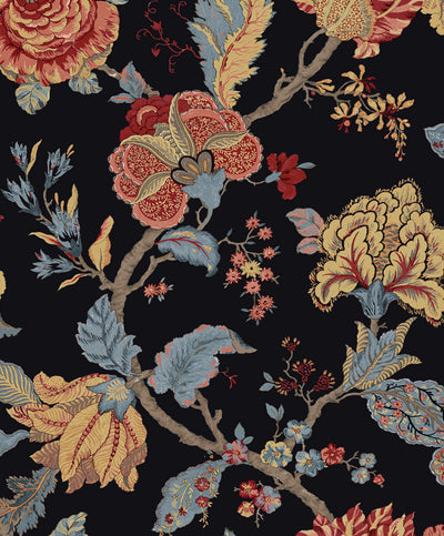 product image of Sample Acanthus Floral Prepasted Wallpaper Charcoal & Rosewood by Seabrook 517