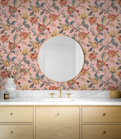product image for Lana Jacobean Wallpaper in Blush 3