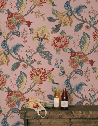 product image for Lana Jacobean Wallpaper in Blush 66