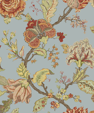 product image of Sample Acanthus Floral Prepasted Wallpaper Charcoal & Rosewood by Seabrook 597