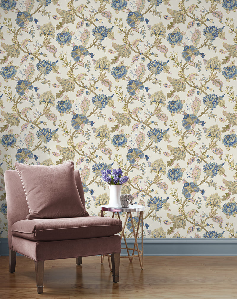 media image for Lana Jacobean Wallpaper in Parchment 240