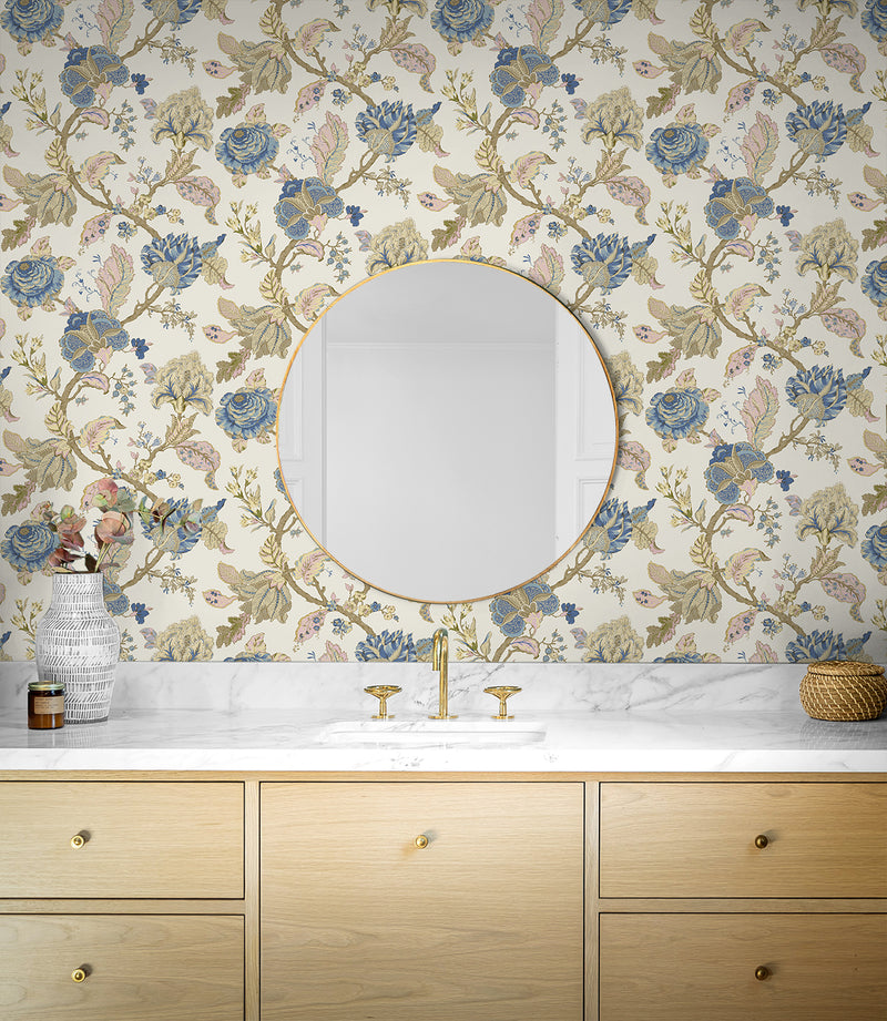 media image for Lana Jacobean Wallpaper in Parchment 251