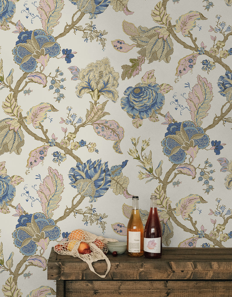 media image for Lana Jacobean Wallpaper in Parchment 288