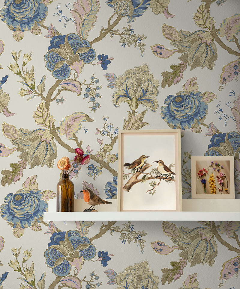 media image for Lana Jacobean Wallpaper in Parchment 241