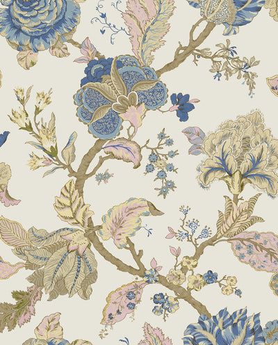 product image of Sample Acanthus Floral Prepasted Wallpaper Charcoal & Rosewood by Seabrook 530