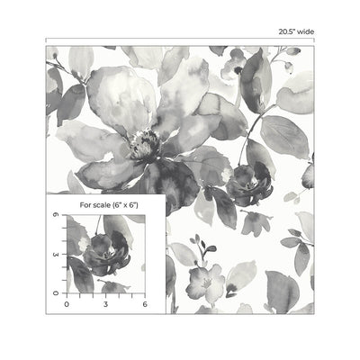 product image for Watercolor Garden Wallpaper in Inkwell 98