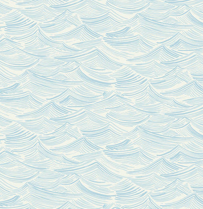 product image of Sample Seaside Waves Wallpaper in Blue Oasis 573