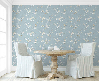 product image for Blossoming Branches Wallpaper in Sky Blue 12