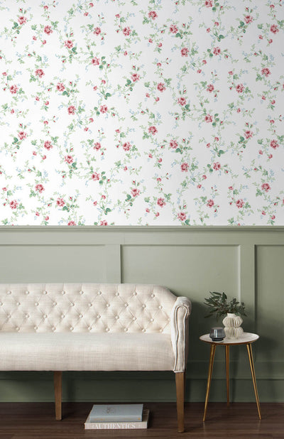 product image for Meadow Floral Trail Wallpaper in Blush & Spearmint 36