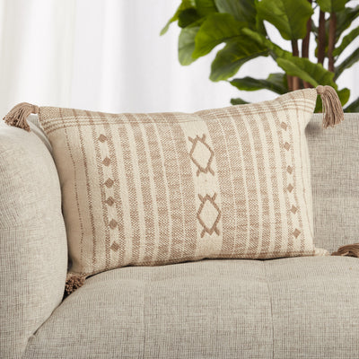 product image for Razili Tribal Pillow in Taupe & Cream 27