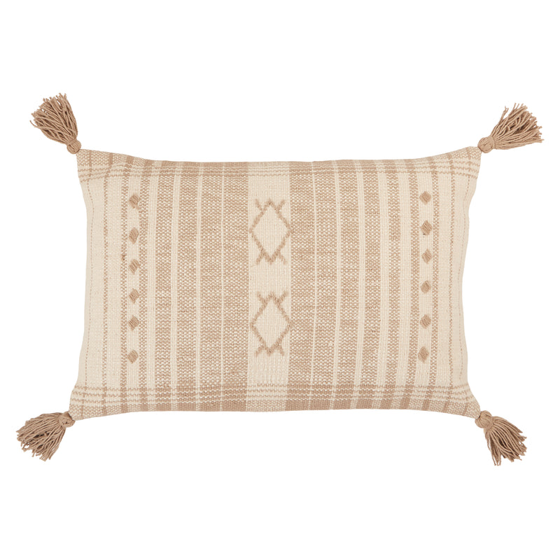 media image for Razili Tribal Pillow in Taupe & Cream 216