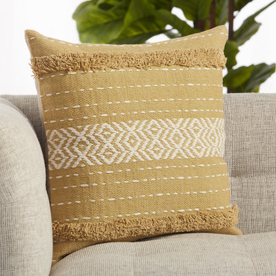 product image for Palmyra Tribal Pillow in Green & White 14