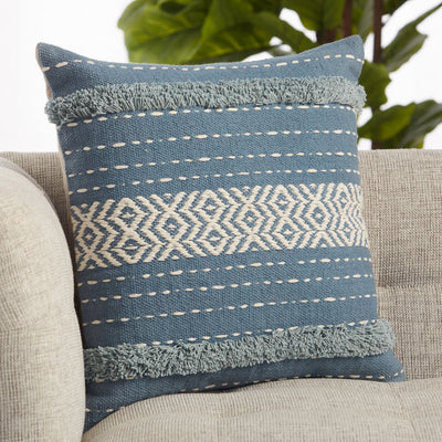 product image for Palmyra Tribal Pillow in Blue & White 93