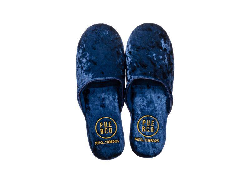 media image for velvet slipper small navy blue design by puebco 1 297