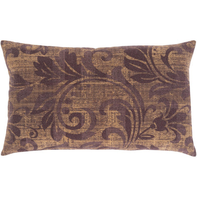 product image of Porcha PRC-003 Woven Lumbar Pillow in Eggplant & Tan by Surya 583