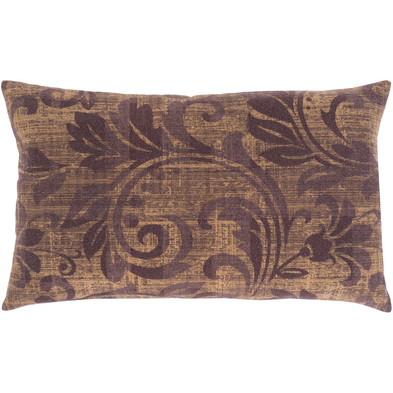media image for Porcha PRC-003 Woven Lumbar Pillow in Eggplant & Tan by Surya 288