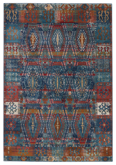 product image for Miron Trellis Rug in Blue & Red 24