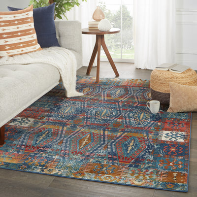 product image for Miron Trellis Rug in Blue & Red 91
