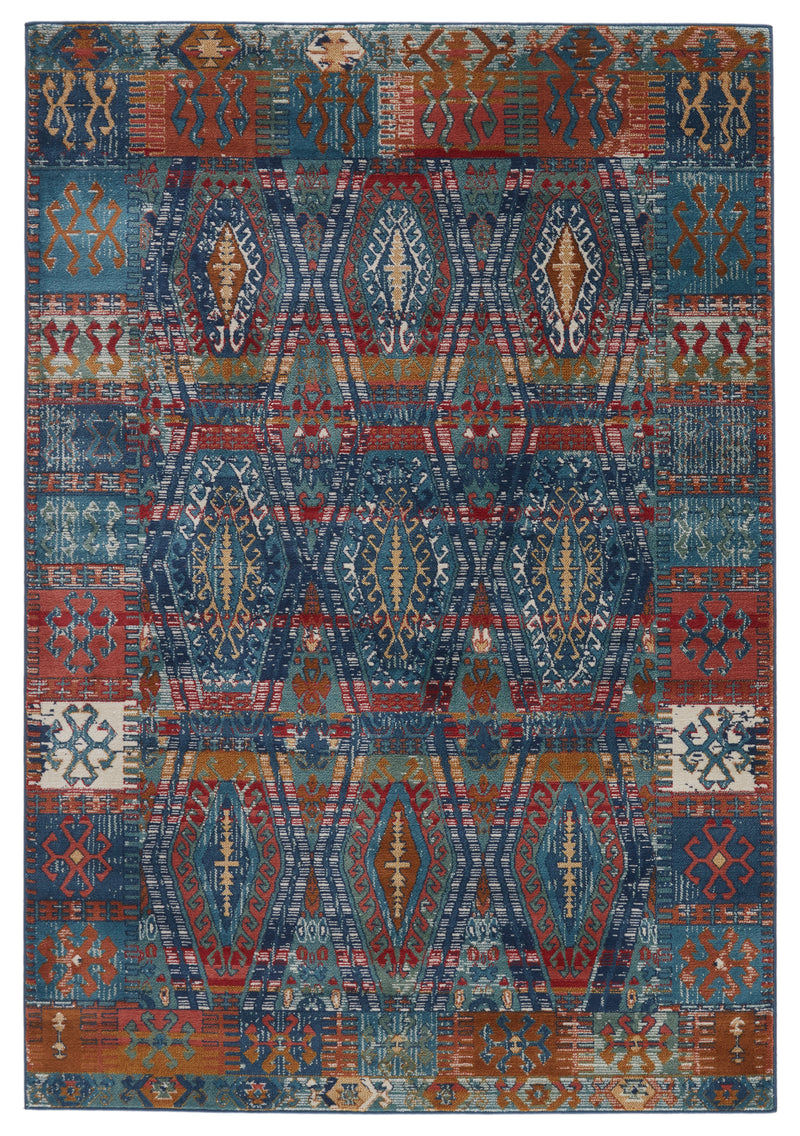 media image for Miron Trellis Rug in Blue & Red 250