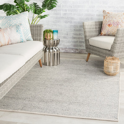 product image for Lamanda Indoor/ Outdoor Solid Light Gray/ Ivory Rug by Jaipur Living 59