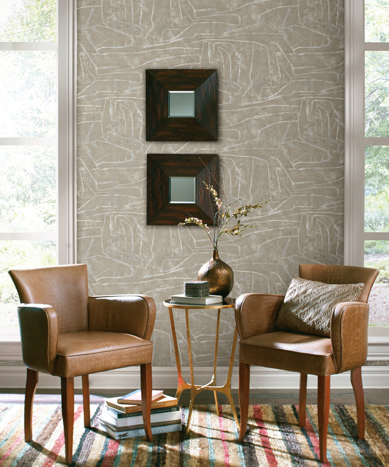 media image for Urban Chalk Peel & Stick Wallpaper in Neutral and Pearl from the Risky Business III Collection by York Wallcoverings 219