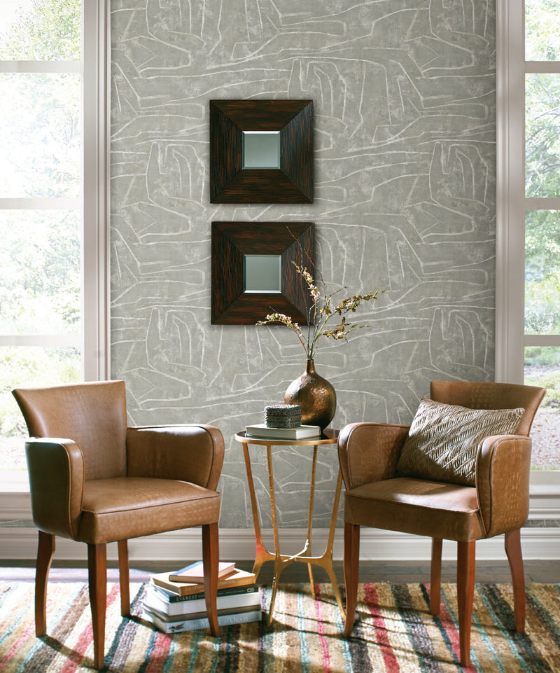 media image for Urban Chalk Peel & Stick Wallpaper in Grey from the Risky Business III Collection by York Wallcoverings 26