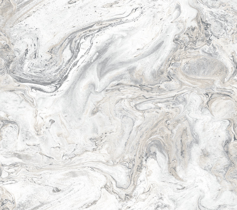 media image for Oil & Marble Peel & Stick Wallpaper in White/Grey by York Wallcoverings 279