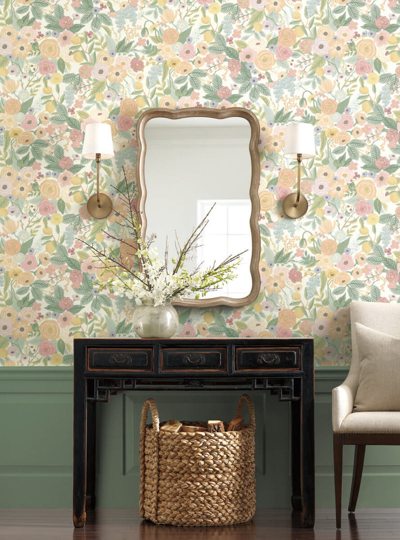 media image for Garden Party Peel & Stick Wallpaper in Pastel by York Wallcoverings 252