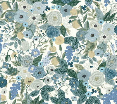 product image of Garden Party Peel & Stick Wallpaper in Blue by York Wallcoverings 536