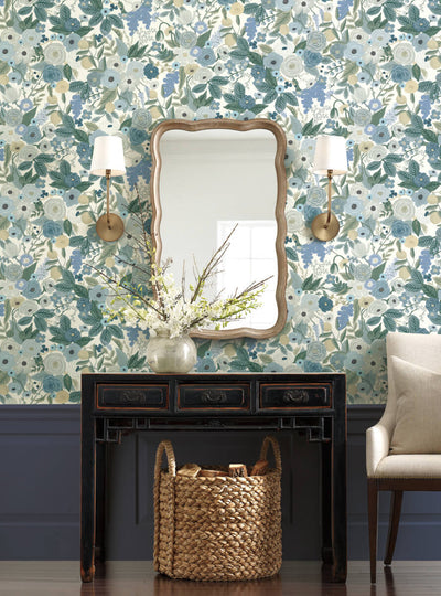 product image for Garden Party Peel & Stick Wallpaper in Blue by York Wallcoverings 96
